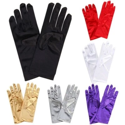 £4.42 • Buy Women's Short Wrist Gloves Smooth Satin For Party Evening Wedding Mittens 1 Pair
