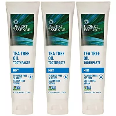 Essence Tea Tree Oil & Mint Toothpaste Peppermint 6.25 Oz (Pack Of 3) Fluoride • $35.99