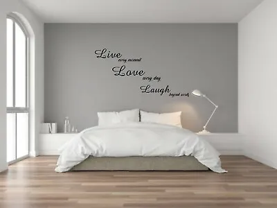 £8.99 • Buy Live Love Laugh Family Home Quote For Walls Bedroom Decals / Stickers DIY Etc...