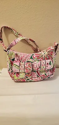 Vera Bradley  Pinwheel Pink Libby Crossbody Shoulder Hobo Handbag Purse • $17.99