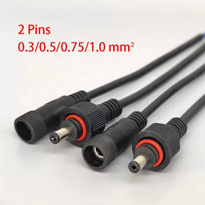 Male Female Power Plug DC 12V Jack Socket CCTV Cable Wire Connector 5.5 X 2.1 Mm • £3.35