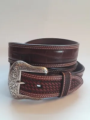 Genuine Leather Cowboy Cowgirl Belt Hand Tooled Ranger Western Belt High Quality • $22.97