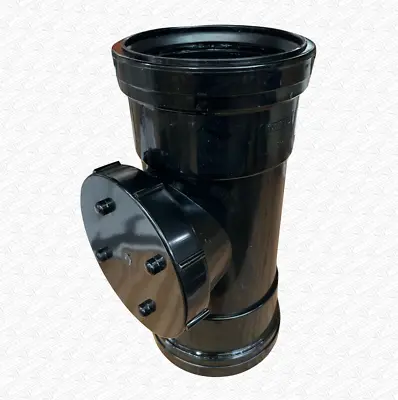 £17.75 • Buy Soil Pipe Access Rodding Point Inspection Eye 110mm Black DOUBLE SOCKET