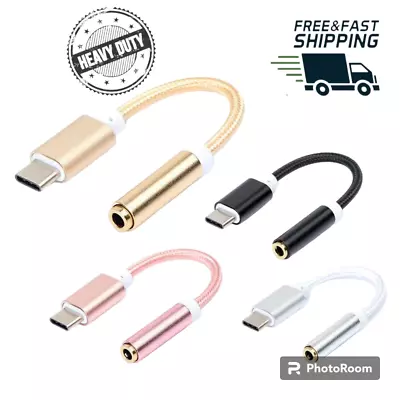 USB Type C To 3.5mm AUX Audio Headphone Jack Cable Adapter For Samsung S22 S21 • £3.59