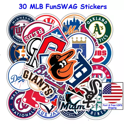 MLB Logo 30 Pc. Sticker Set. All Teams. FAST/FREE Shipping. Walls Mirrors Mugs • $9.88