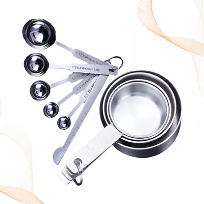 Measuring Spoon Set Stainless Steel Measuring Spoon Metal Measuring Spoons Cups • £9.65