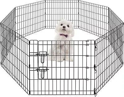 $59.30 • Buy Pet Dog Playpen Foldable Puppy Exercise Pen Metal Portable Yard Fence For Small