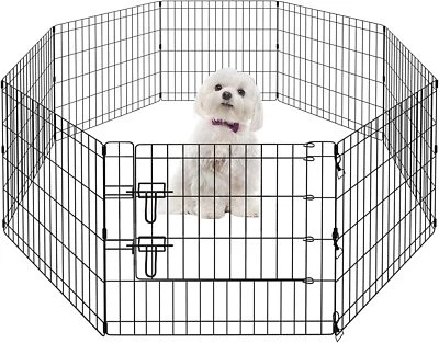 $59.30 • Buy Pet Dog Playpen Foldable Puppy Exercise Pen Metal Portable Yard Fence For Small