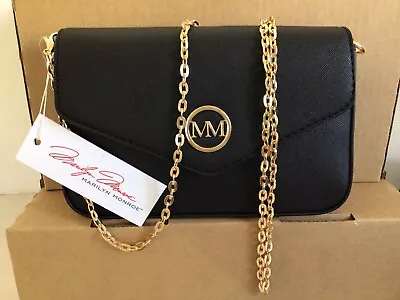 Marilyn Monroe Black Crossbody Purse Or Clutch Wallet Detachable Gold Chain • $42.73