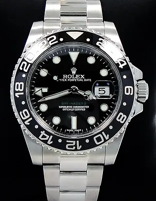 Rolex GMT-MASTER II 116710 Oyster Steel Black Ceramic Bezel Watch MINT CONDITION • $20645.18