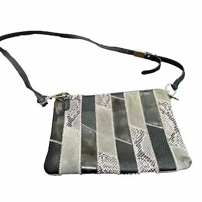 GILI Women's Camouflage Patchwork Suede Leather Crossbody Bag Camo Purse Black • $29.99