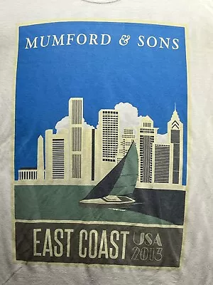 Mumford & Sons Shirt Mens XL White East Coast USA 2013 Tour Band Tshirt Music • $14.99