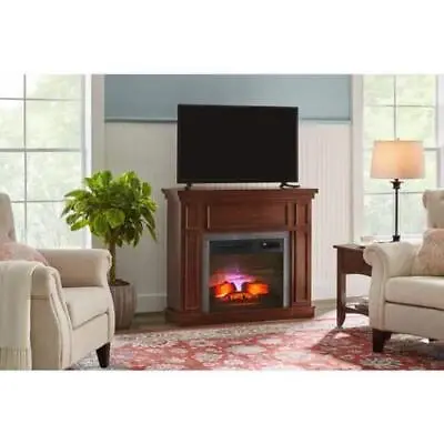 StyleWell Freestanding Electric Fireplace 43  Infrared Quartz Antique Cherry • $327.03