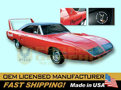 $309 • Buy 1970 Superbird Wing Nosecone Plymouth Road Runner Decals COMPLETE Stripes Kit