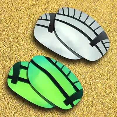 US 2 Pairs Polarized Lenses Replacement For-Oakley Pit Bull-Silver&Green Mirror • $15.79