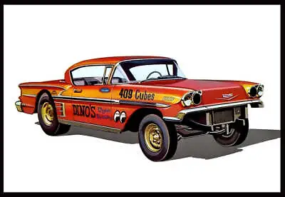 AMT 1301 1:25 1958 Chevy Impala Hardtop Gasser • $95.03