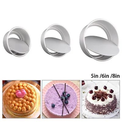 5/6/8 Inch DIY Round Cake Pan Tin Baking Mold Removable Bottom Loose Base Mould • £9.49