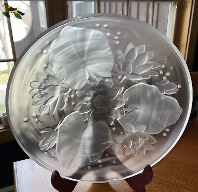 Rare Vintage Verlys Glass Frosted Water Lily Bowl 1930~ Signed! • $115