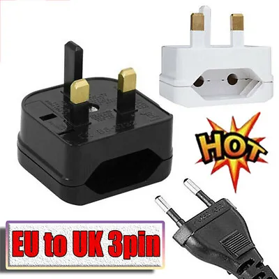 EU Euro 2 Pin To UK 3 Pin Wall Plug Universal Adapter Travel Converter European • $7.03