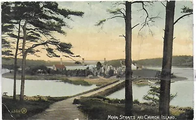 Early Rare Vintage Postcardmenai Straits And Church Islandangleseywales1908 • £2.99