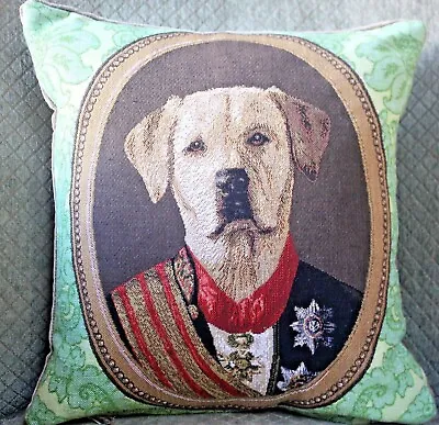 Hines Of Oxford Sir Randy Retriever Dog Tapestry Pillow Velvet 12  Made In UK • $88.95