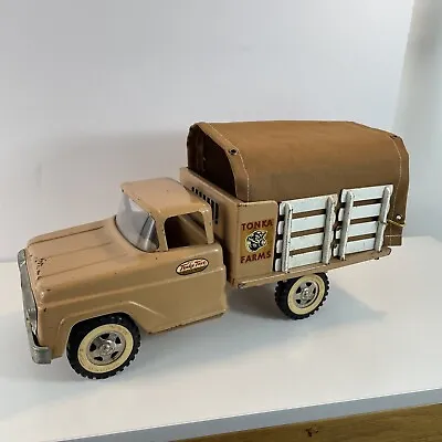 Tonka Farms Stake Truck Original Paint Custom Canvas Farmer Delivery Vintage • $355