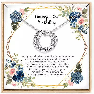 Birthday Gifts For Women Sterling Silver 70Th Birthday Necklace For Her • $61.42
