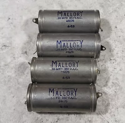 Lot Of 4 Mallory Nos .55uf 350v Oil Cylinder Capacitors  • $9.99