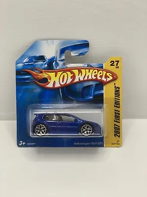 2007 Hot Wheels #27 First Editions 27/36 VOLKSWAGEN GOLF GTI Blue Short Card • $15.99