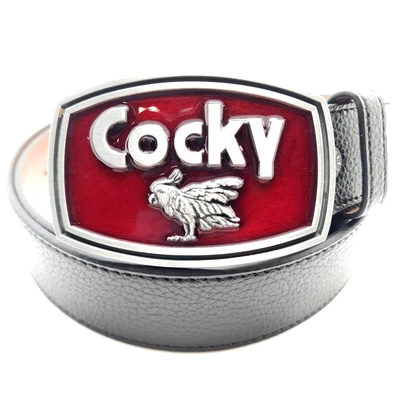 $55.95 • Buy Cocky Belt Buckle W/ Vegan Leather Snap Button Belt