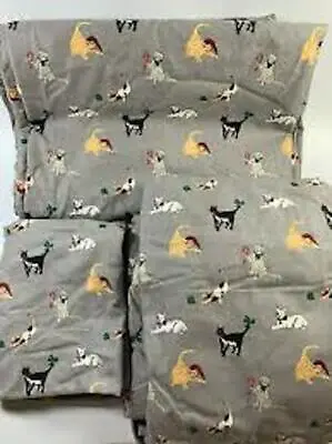 Martha Stewart Collection TWIN Sheet Set Printed Cotton Flannel Cats Christmas • $59.99