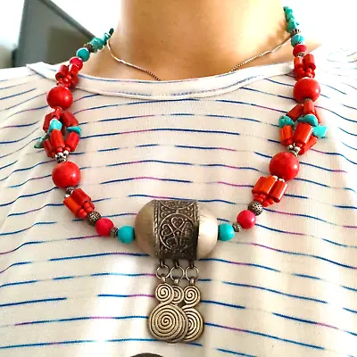 TAOUREG Handcrafted Moroccan Berber Necklace Amazigh Tribal Jewelry Handmade • $39.99