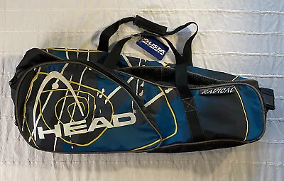 HEAD Radical 4 Tennis Racquet Case With Shoulder Strap Vintage 90’s Blue • $38.99