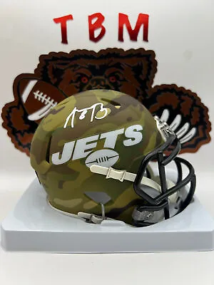 Aaron Rodgers Autographed Jets Camo Mini Helmet (Fanatics) • $649