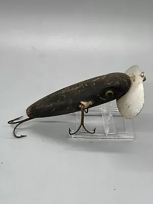 Vintage Black Wooden (not Plastic) Jitterbug Rare Fishing Lure 5” Long Wood Bait • $49.99