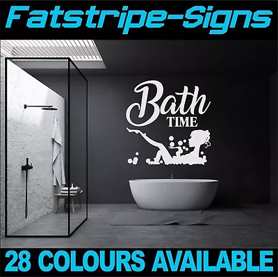 £0.99 • Buy Wall Art Bathroom Stickers - Bath Time - Home Decor Decals Quote Bubbles Relax