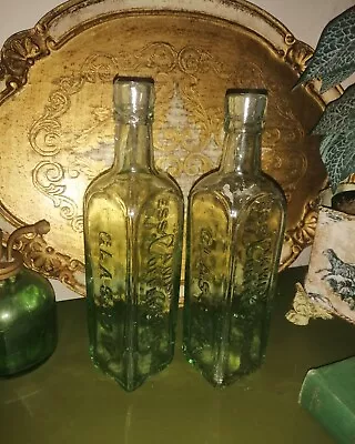 £12.50 • Buy 2 X Vintage Pale Green Glass Bottles Paterson's Camp Coffee & Chicory Glasgow 