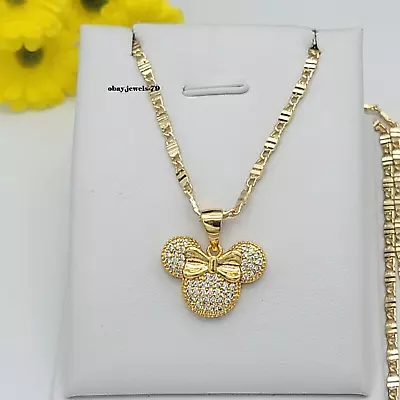 1.50Ct Round Cut Lab-Created Diamond Mickey Mouse Pendant 14K Yellow Gold Plated • $140.65