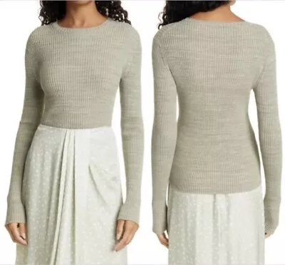 Vince Marled Wool & Cotton Blend Crewneck Ribbed Sweater M • $40