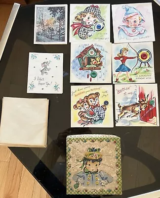 Vtg Greeting Cards W/Box Nice Clean Used Pretty Buttons Christmas 21 Pcs • $27.95