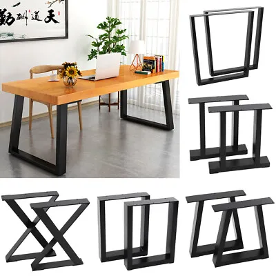 £42.95 • Buy 2 Industrial Metal Trapezium Frame Table Legs Dining/Bench/Office/Desk BaseStand
