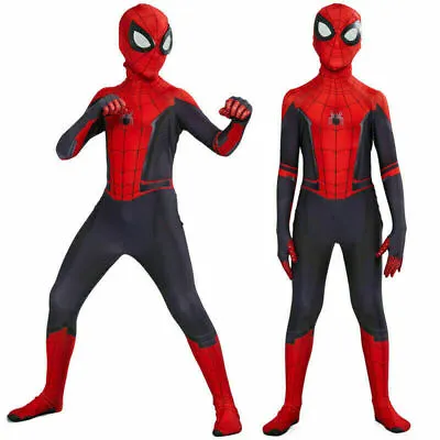 Kids Mens Spiderman Costume Spider-Man Child Boys Superhero Jumpsuit +Masks • $19