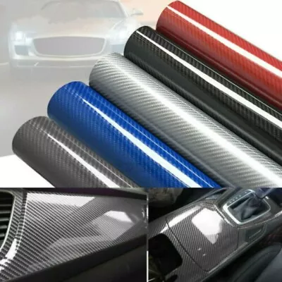 7D Car Interior Wrap Sticker Glossy Carbon Fiber Vinyl Film Car Auto Accessories • $7.89