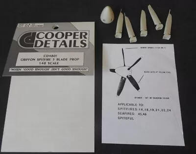 Cooper Details CD4801 Griffon Spitfire 5 Blade Propeller Resin Detail Set • $5