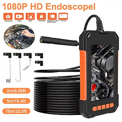 Industrial Endoscope Camera Borescope Inspection Camera 1080P HD 4.3  Screen • £8.99