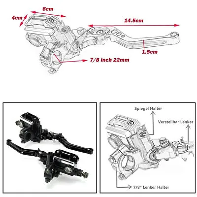 7/8'' Motorcycle Front Brake Master Cylinder Clutch W/Levers Fluid Reservoir 2x • $52.97