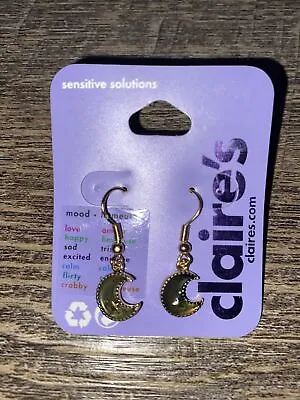 Claire’s Gold 0.5  Mood Star Moon Drop Earrings Christmas Birthday 2 • $13.99