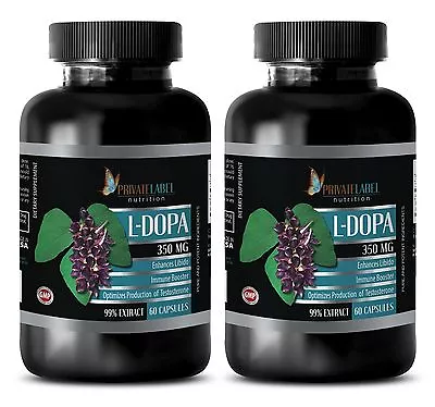 Levodopa Tablets - L-DOPA 350mg 99% - Decreases Body Fat & Cellulite - 2 Bottles • $38.25