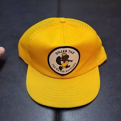 Vintage Diller Tile Hat Yellow. Made In The USA  • $17.50