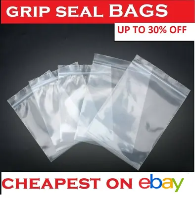  Grip  Lock Seal Small Re-sealable  Plastic Bags  Coin  Jewellery   [ All Size ] • £2.49